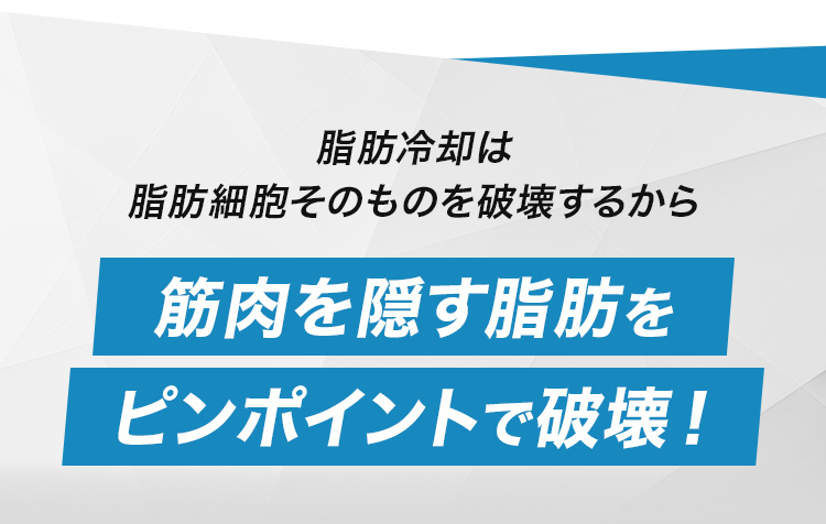 筋肉を隠す脂肪をピンポイントで破壊！