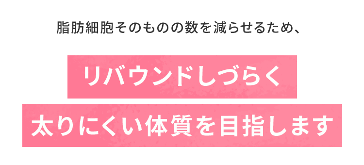 リバウンドしづらく太りにくい体質を目指します