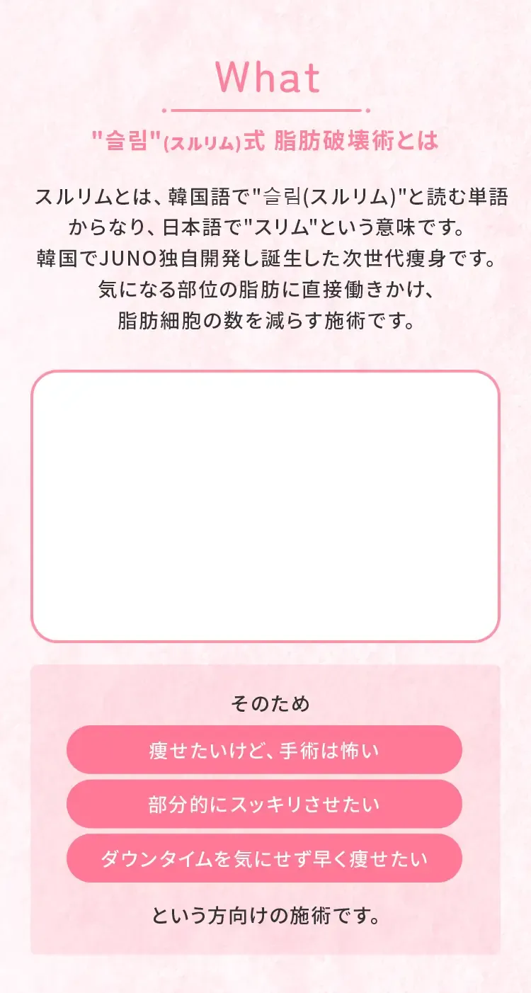 ＂スルリム（슬림）＂式 脂肪破壊術とは