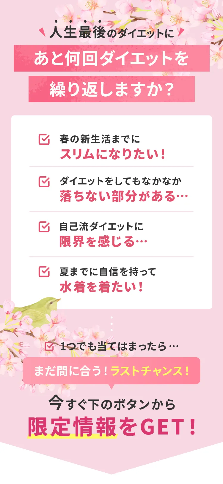 今すぐ下のボタンから限定情報をGET！