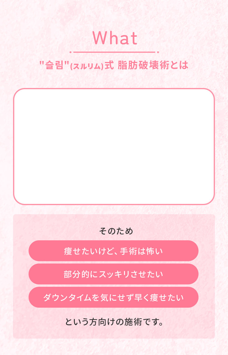 ＂슬림＂（スルリム）式 脂肪破壊術とは
