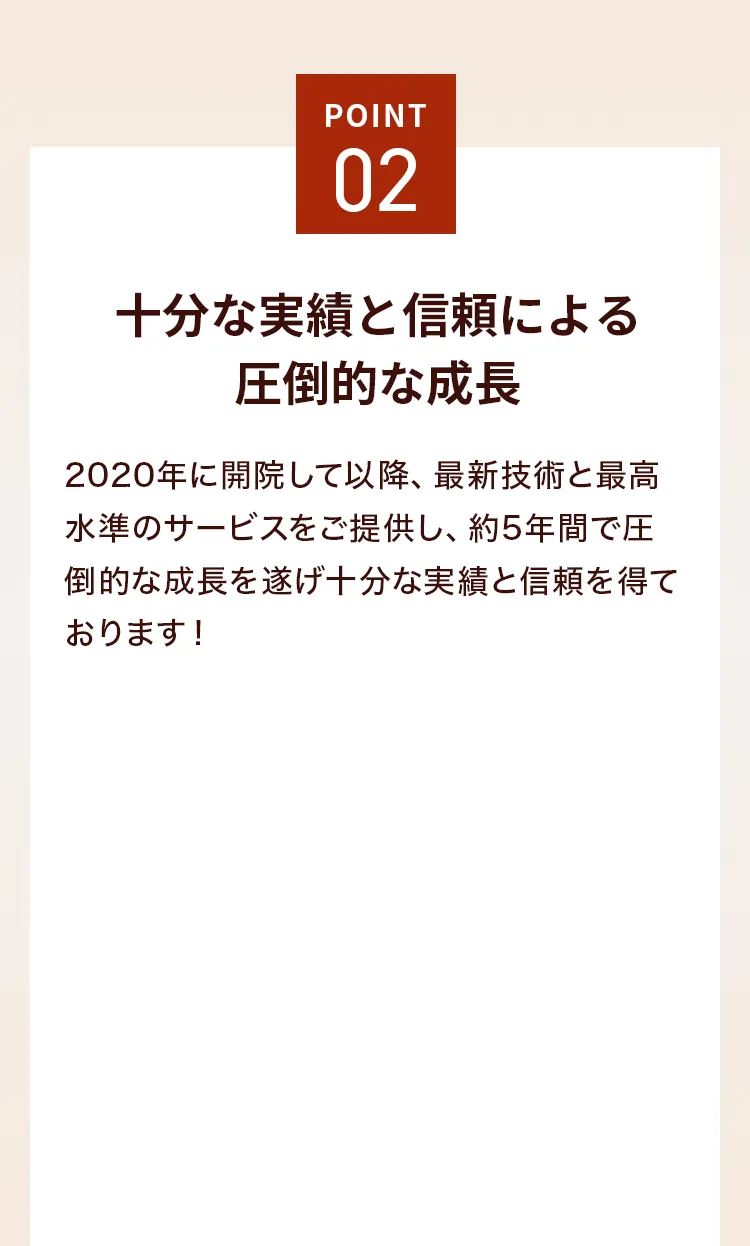 point02 十分な実績と信頼による圧倒的な成長