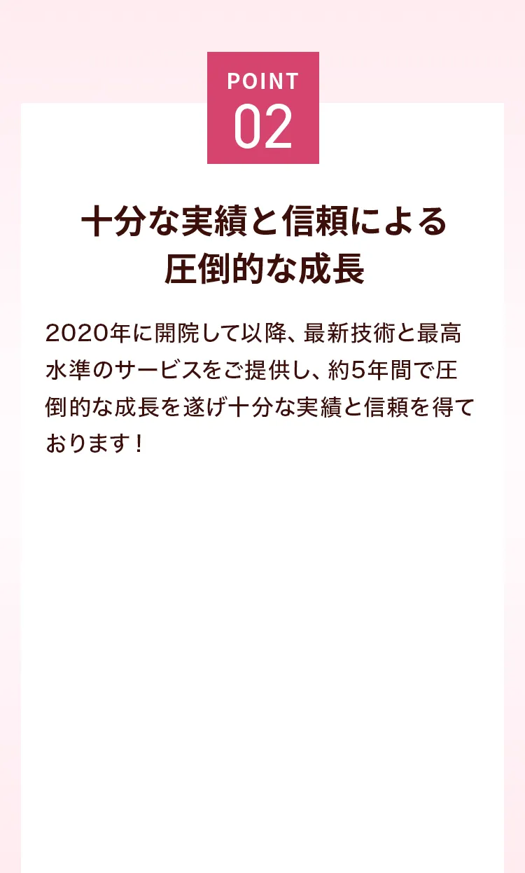 point02 十分な実績と信頼による圧倒的な成長