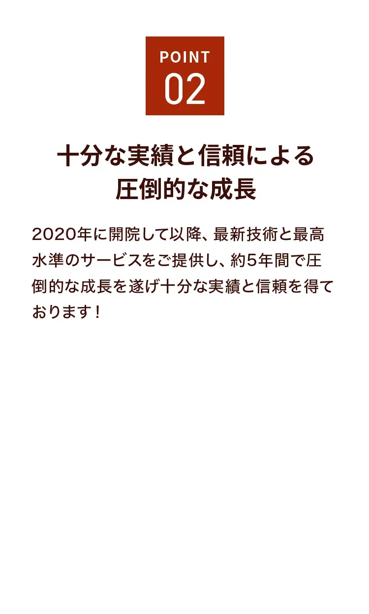point02 十分な実績と信頼による圧倒的な成長