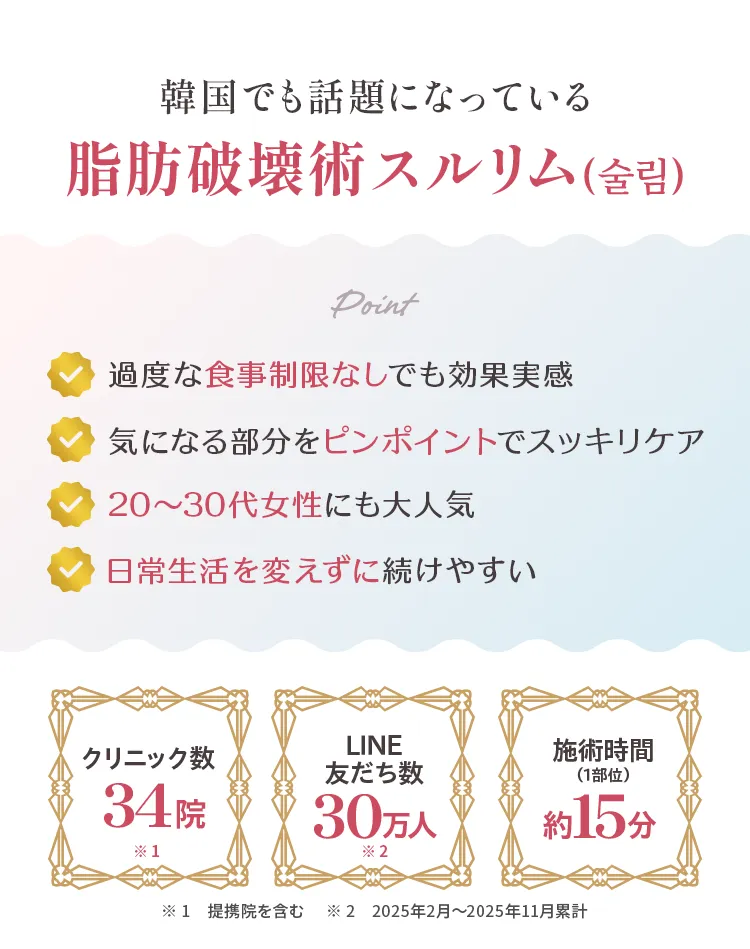 韓国でも話題になっている脂肪破壊術スルリム（슬림）