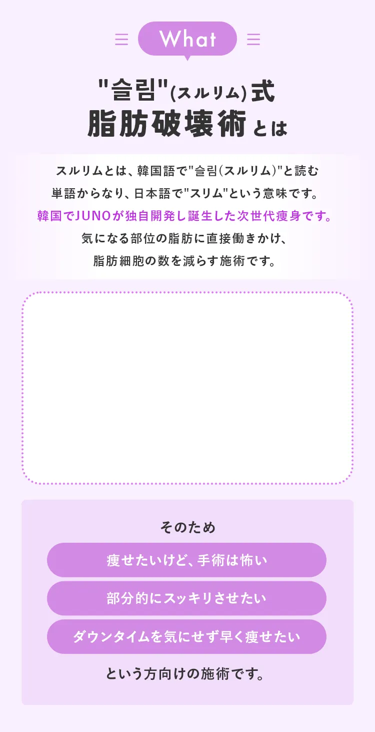 ＂スルリム（슬림）＂式 脂肪破壊術とは