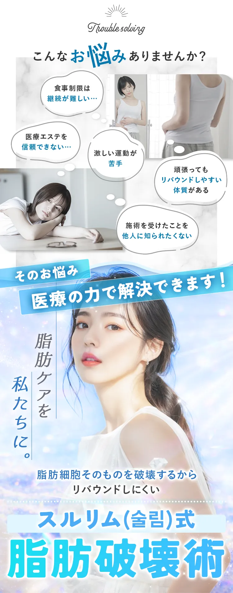 こんなお悩みありませんか？そのお悩み医療の力で解決できます！