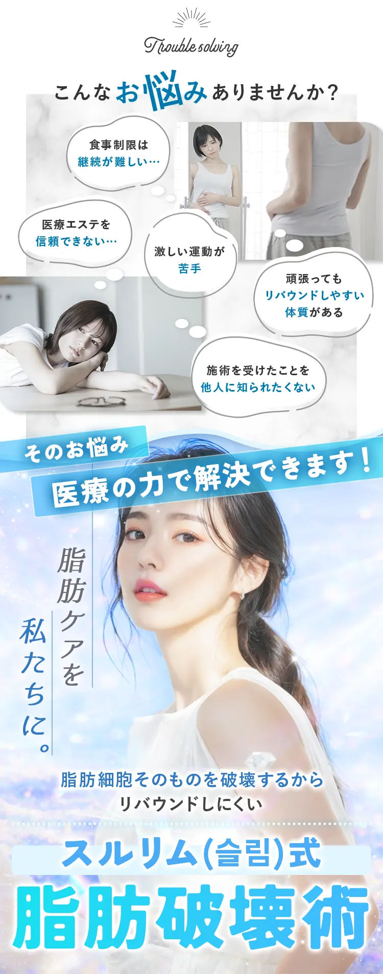 こんなお悩みありませんか？そのお悩み医療の力で解決できます！