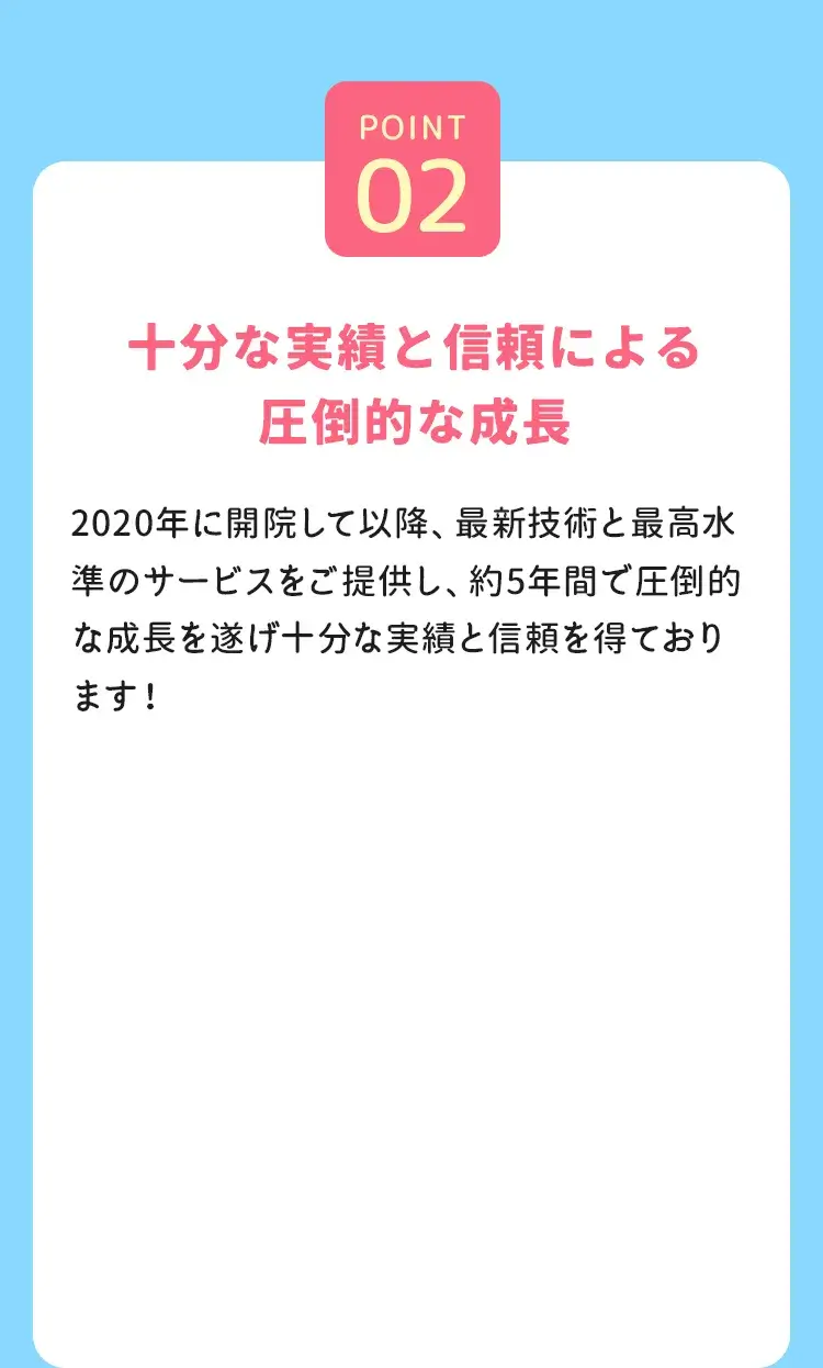 point02 十分な実績と信頼による圧倒的な成長
